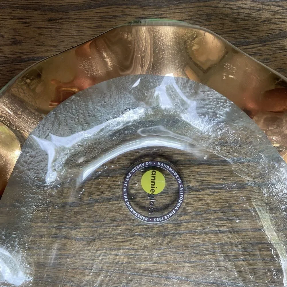Annieglass Gold Ruffle Oval Platter - Signed & Numbered 2306, G181